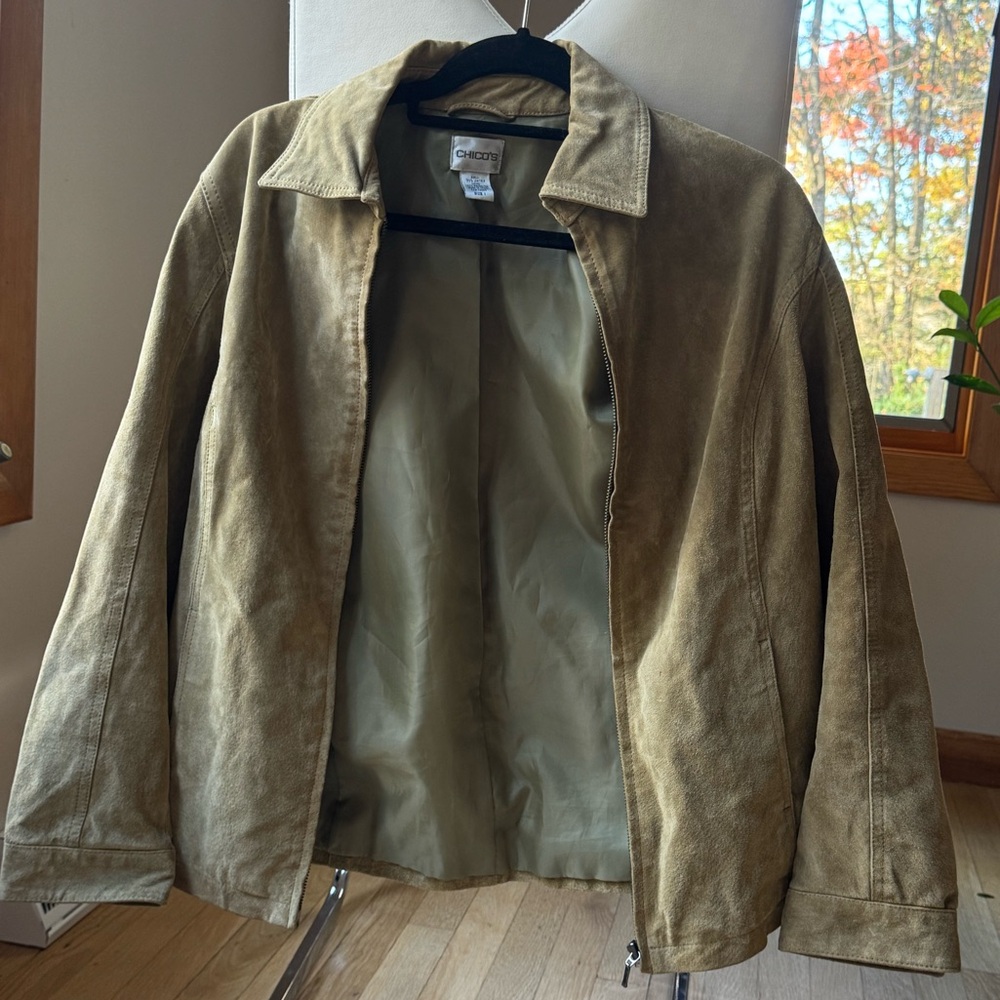 Chico's Olive Leather Jacket